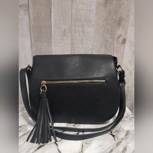 Ardene Black Crossbody Bag with Tassel Accent